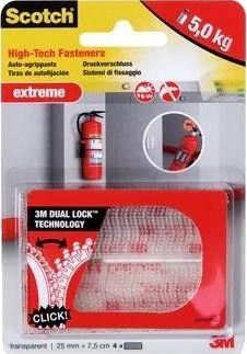 3M Scotch Extreme Fasteners 25mmx75mm transparent  2x2 