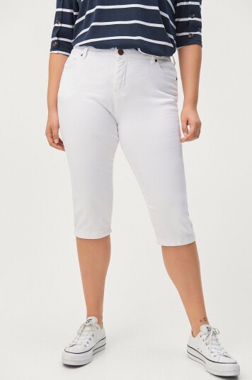 Zizzi Jeans Amy Capri Hvit Zizzi Jeans Amy Capri Hvit