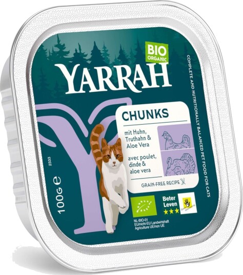 Yarrah Våtfôr Økologiske Biter Økologisk & Økologisk Med Øko Aloe Vera Kylling Kalkun 16 X 100 G Yarrah Våtfôr Økologiske Biter Økologisk & Økologisk Med Øko Aloe Vera Kylling Kalkun 16 X 100 G