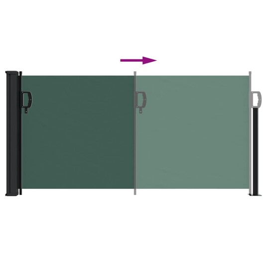 Uttrekkbar sidemarkise mørkegrønn 100x500 cm
