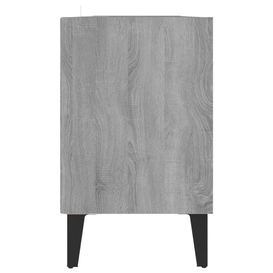 vidaXL TV-benk med metallben grå sonoma eik 103,5x30x50 cm