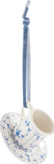 Porsgrunds Porselænsfabrik KOPP OG SKÅL MINI STRÅMØNSTER ORNAMENT 9x5x9 CM