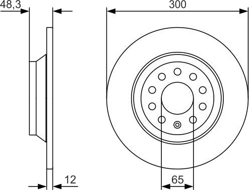BOSCH 0 986 479 V01 Bremseskive