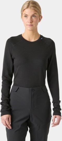 Helly Hansen Dame Lifa Merino Mellomvekt Crew Basislag Svart S Helly Hansen Dame Lifa Merino Mellomvekt Crew Basislag Svart S