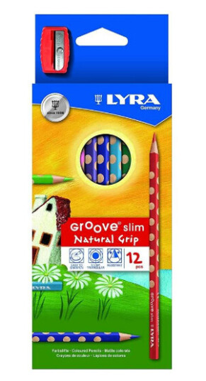 Lyra Groove Slim Fargeblyanter Med Gripzone for små hender 12 Stk.