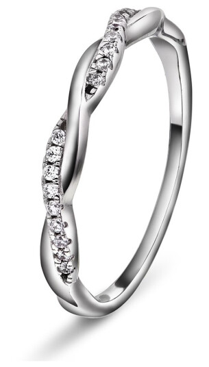 Pan Jewelry Friendship ring i 925 rhodinert sølv med zirkonia størrelse 52