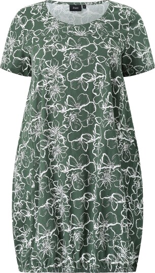 Zizzi Kjole jEasy S/S Aop Dress Flerfarget