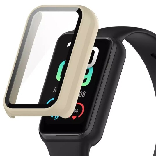 INCOVER Amazfit Band 7 Hard Plastic Case m. Innebygd Skjermbeskyttelse - Beige INCOVER Amazfit Band 7 Hard Plastic Case m. Innebygd Skjermbeskyttelse - Beige