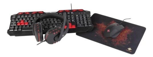 Deltaco Gaming 4-In-1 Gaming Sett, Headset, Tastatur, Mus, Musematte Deltaco Gaming 4-In-1 Gaming Sett, Headset, Tastatur, Mus, Musematte
