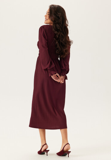 Bubbleroom Structure Long Sleeve Midi Dress