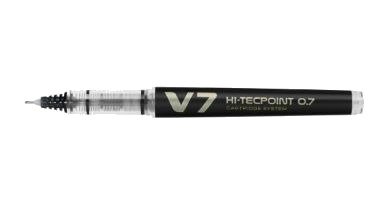 Kulepenner, Pilot V7 Hi-Tecpoint, 0,7 Mm, Svart, Pakke Med 10 Stk.