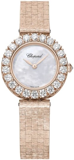 Chopard Dameklokke 10A178 5101 Diamond Hour Hvit/18 karat rosé gull