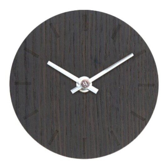 Hemverk - Dark Oak klokke 12 cm mørk eik m/sølv viser