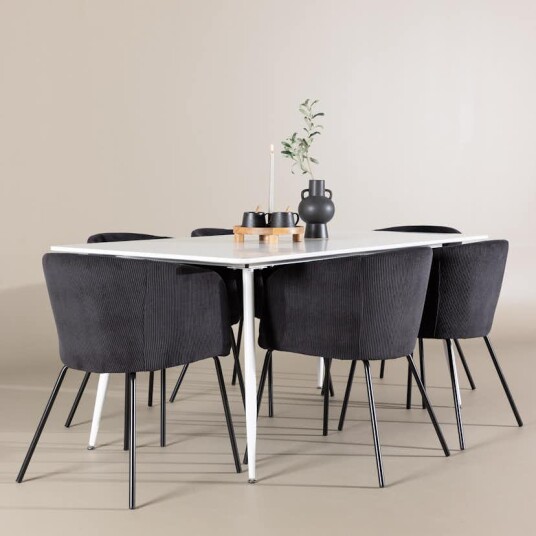 Spisegruppe Venture Home Silar 180 med 6 stk Berit Stoler