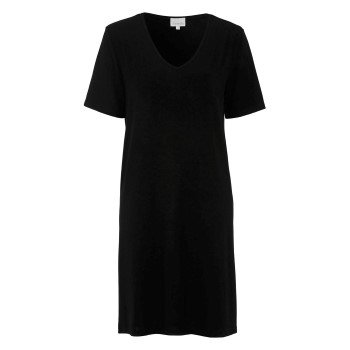Damella Bamboo Short Sleeve Nightdress Svart Bambus Medium Dame