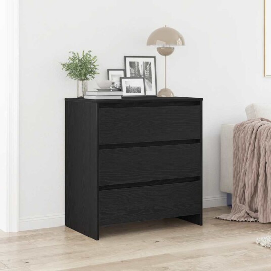 Skjenk svart eik 70x41x75 cm konstruert tre