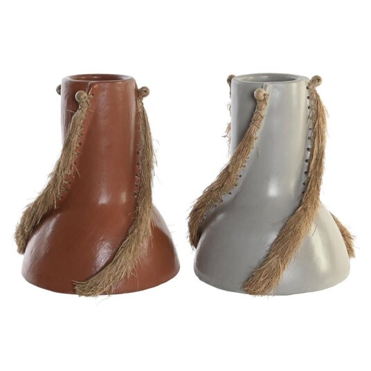 Dkd Home Decor Vase Dkd Home Decor Grå Terrakotta 26 X 26 X 30 Cm (2 Enheter)