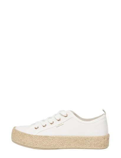 ONLY Onlida 1 Lace Up Espadrille Sneaker Noos   White   38