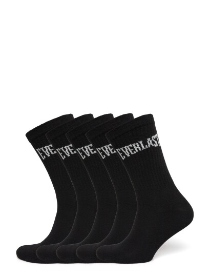 Everlast Everlast 5 Pack Everyday Crew Socks Black 39 42 Everlast Everlast 5 Pack Everyday Crew Socks Black 39 42