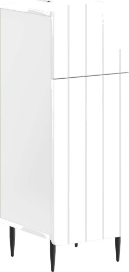 vidaXL Baderom Oppbevaringsskap ZWOLLE Høgglans hvit 30 x 31 x 79,5 cm