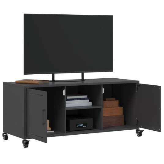  TV-benk svart 100,5x39x43,5 cm stål 8721102635458
