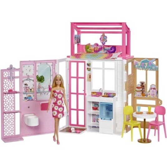 Barbie Dukkehus med Dukke & Tilbehør 4+år