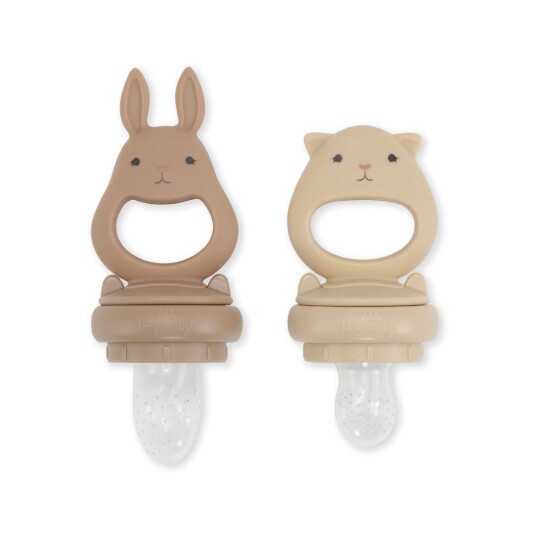 Konges Sløjd Fruktsmokk 2pk Silikon Kanin Beige Mix