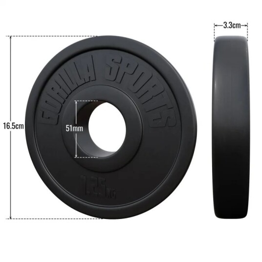 Gorilla Sports Viktskivor BASIC 51mm Cement - 1,25kg-15kg