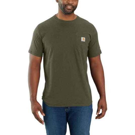 Carhartt Men"s Carhartt Force Relaxed Fit Midweight Short-Sleeve Pocket T-Shirt Basil Heather M