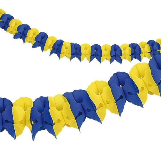 Catsson Int Group LTD Papirgirlander Blå/Gul Swirls