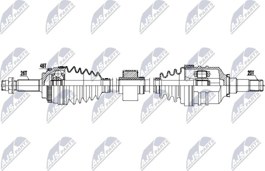 NTY NPW TY 224 Drivaksel