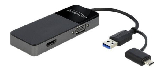 Delock Adapter USB 3.0 to 4K HDMI + VGA - adapterkabel - HDMI / VGA / USB - 12 cm Delock Adapter USB 3.0 to 4K HDMI + VGA - adapterkabel - HDMI / VGA / USB - 12 cm