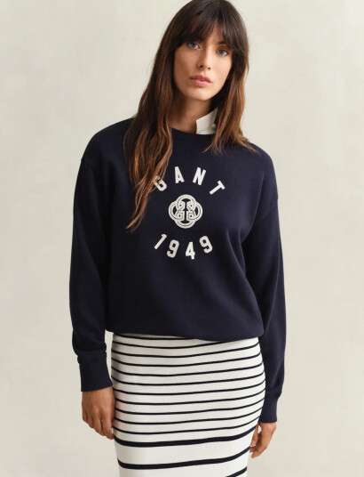GANT Graphic C Neck Sweater Navy L GANT Graphic C Neck Sweater Navy L