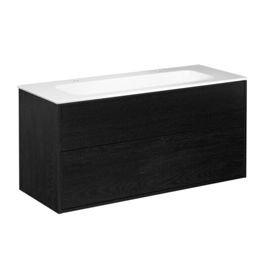 Gustavsberg Artic møbelpakke, 120x47 cm, sort eik/hvit Gustavsberg Artic møbelpakke, 120x47 cm, sort eik/hvit