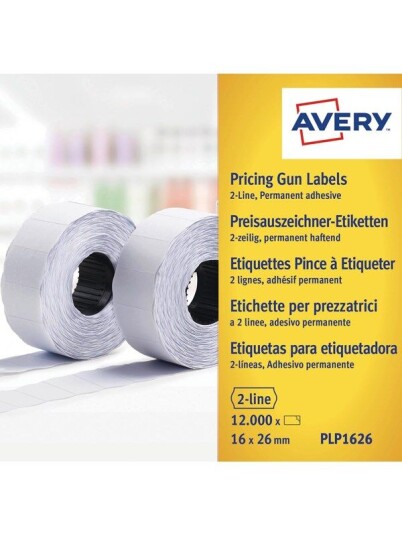 Avery Hvite permanete prisetiketter , Hvite, 26 x 16 mm, Permanent Avery Hvite permanete prisetiketter , Hvite, 26 x 16 mm, Permanent