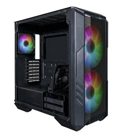Cooler Master HAF 500 Midi Tower Kabinett med Tempered Glass og LED-Belysning - Svart Cooler Master HAF 500 Midi Tower Kabinett med Tempered Glass og LED-Belysning - Svart