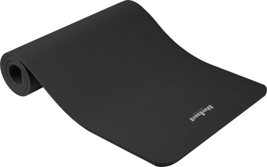 Gymnastikkmatte For Yoga, Pilates, Fitness, 183X61 Cm, Tykkelse 1,5 Cm, Nbr Materiale, Svart, Rebel Active