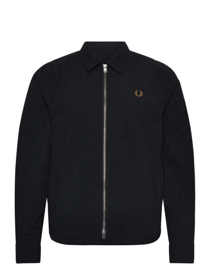 Fred Perry Seersucker Zip Overshirt Black XXL