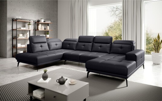 Devender Sofa m. Divan og Sjeselong Svart