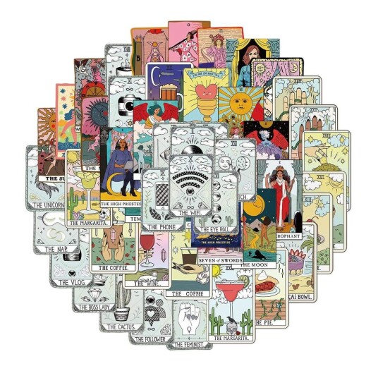 Klistremerker - Tarot - retro - 50 stk