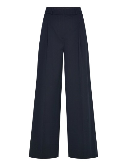 Monki High Waisted Wide Leg Suiting Trousers Navy 38