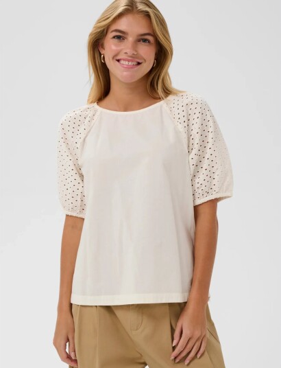 Saint Tropez Palasz Ss Blouse Cream XXL