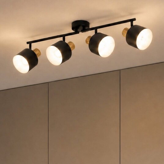 Taklampe Lindby Lenja dimmbar Svart Stue Metall Moderne 12 23.7 Svart