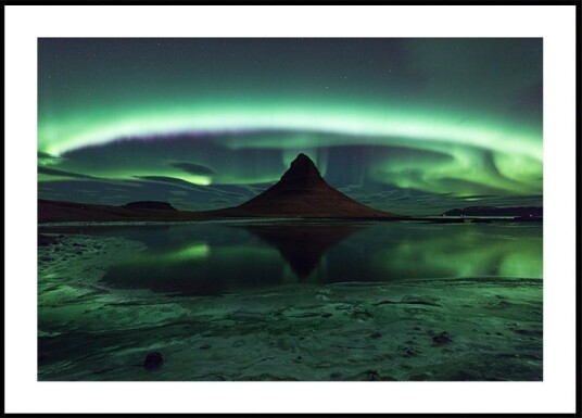 Kirkjufell Aurora Plakat / 40x50cm Kirkjufell Aurora Plakat / 40x50cm