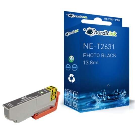 Nordicink Foto svart Blekkpatron XL - 700 sider NE-T2631XLPBK