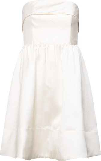 Malina Naya Strapless Silk Blend Mini Dress White XXL