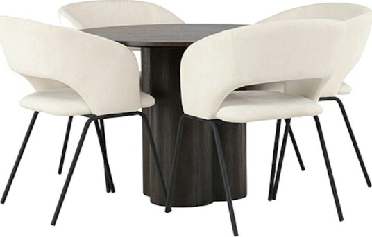 Venture Home Olivia Spisegruppe 110 cm Rund med 4 Day Stoler Mocca