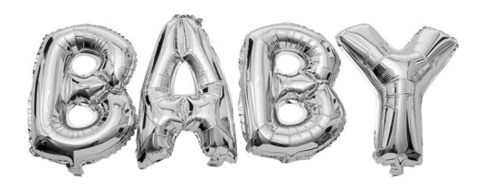Folie Ballong 40 cm - Baby (sølv) Folie Ballong 40 cm - Baby (sølv)