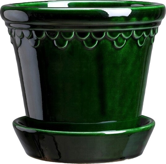Bergs Potter Potte med fat Københavner GLAZED diameter 10 cm Grønn