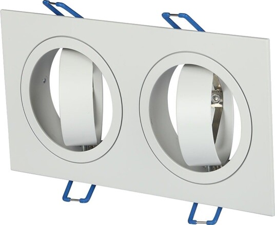 Dobbel GU10 innbyggingsspot hvit IP54 aluminium hull: 155x75 mm mål: 173x91 mm uten lyskilde